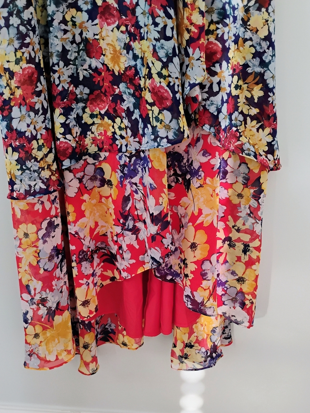 Lulu's Red Multi Floral High-Low Dress - Picture 5 of 9